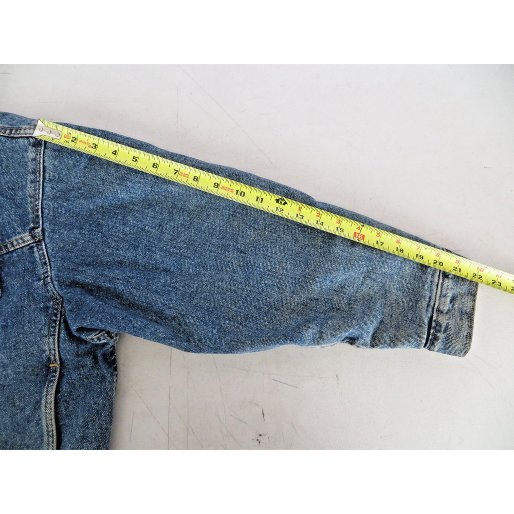 VTG 90s Levi's Authentic Aztec Wool Blanket Lined Denim Jacket Mens Medium 10/92 - Picture 13 of 16